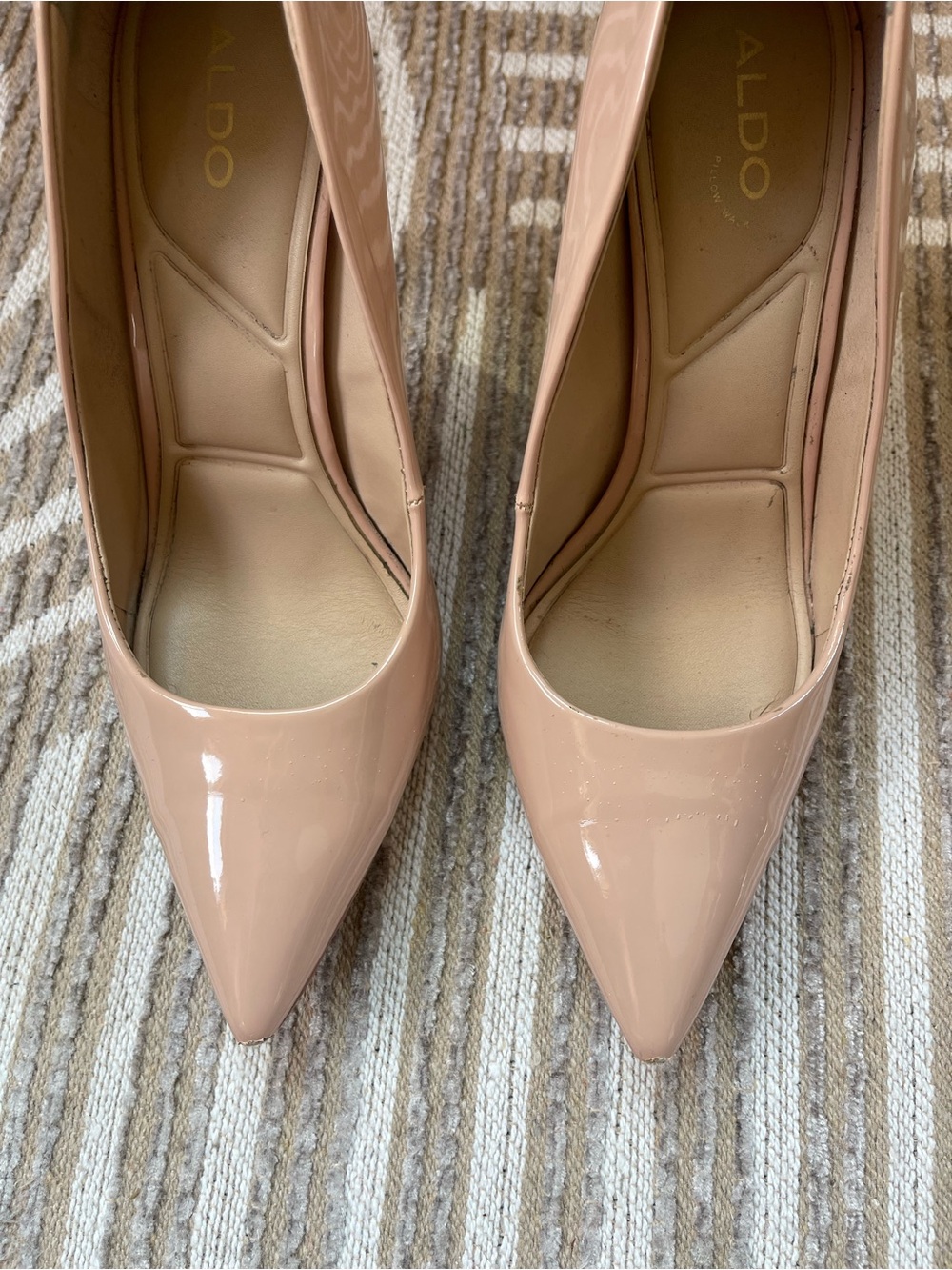 Aldo Stessty2.0 Nude Patent Pointed-Toe Stiletto Heels - Picture 3 of 10